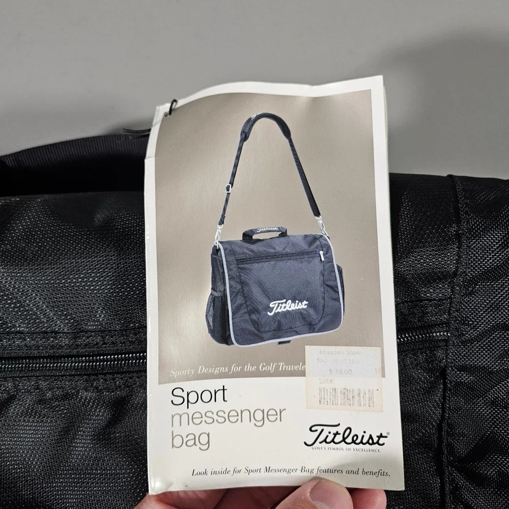 Titleist Messenger Bag Mens OS Black Sport Golf Travel Laptop Shoulder Bag
